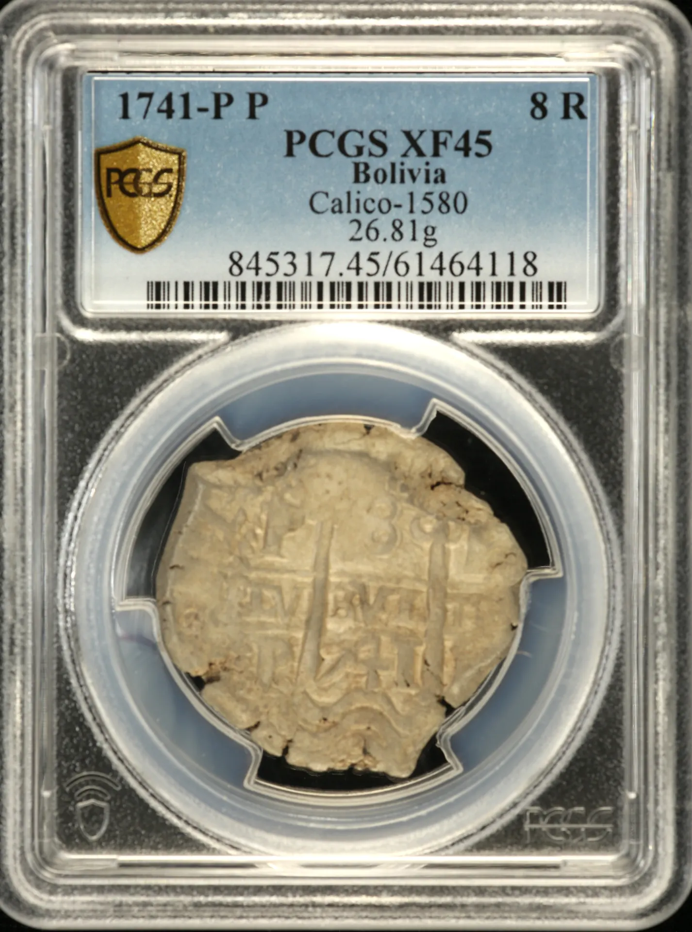 Bolivia 8 Reales 1741 P P Calico-1580 PCGS XF45 0158565