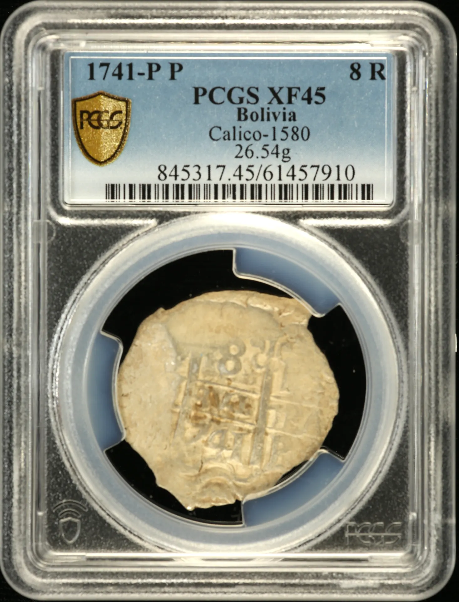 Bolivia 8 Reales 1741 P P Calico-1580 PCGS XF45 0158566