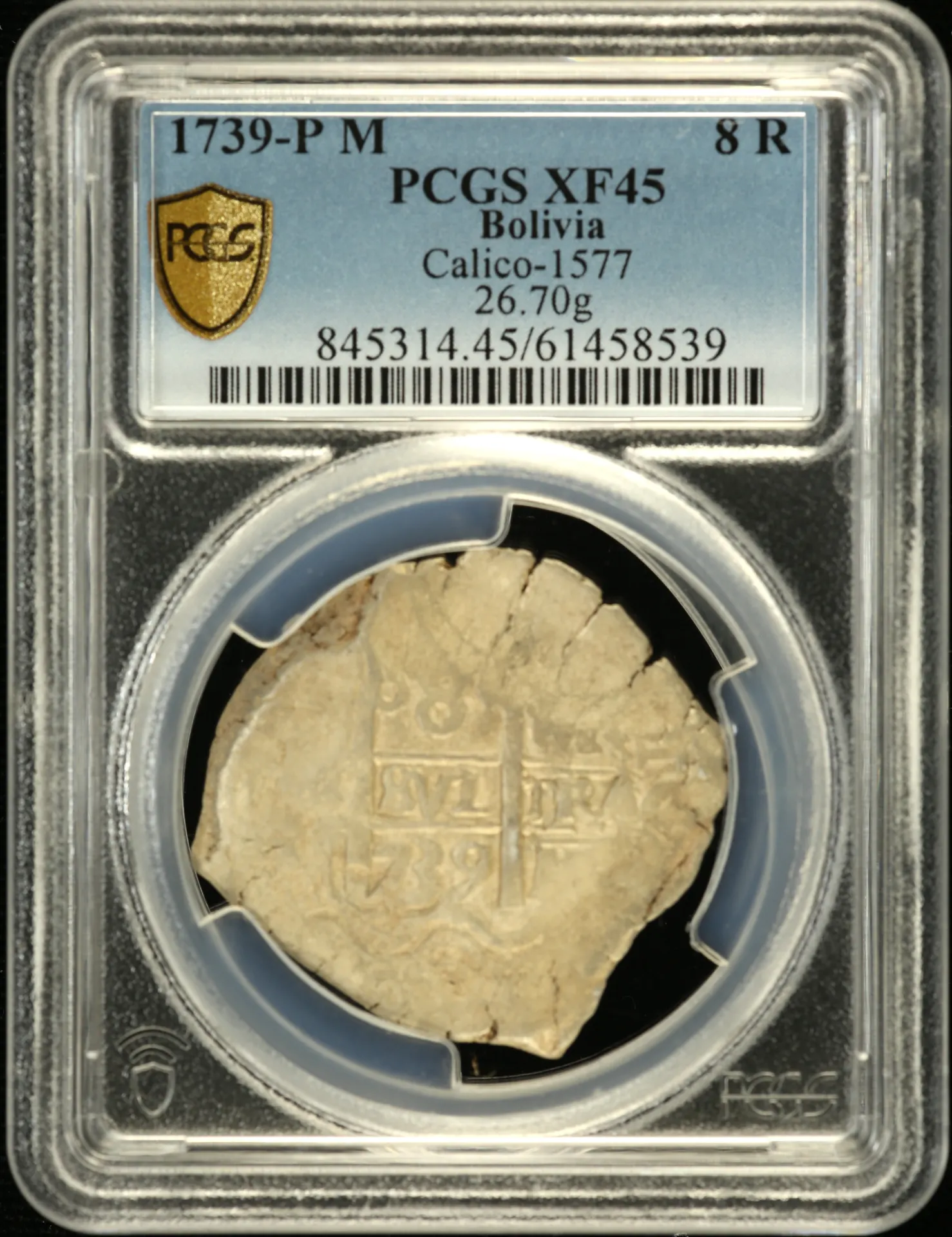 Bolivia 8 Reales 1739 P M Calico-1577 PCGS XF45 0158567