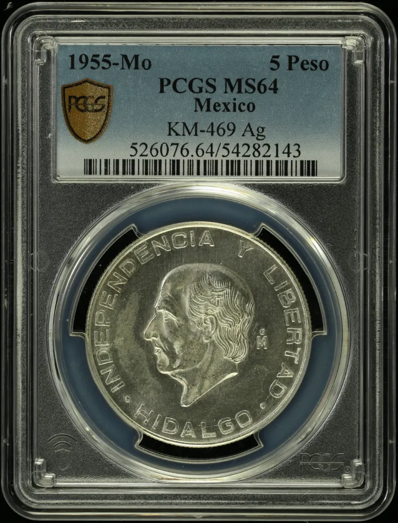 Modern Silver & Minors 5 Peso 1955 Mo KM-469 PCGS MS64 0158218