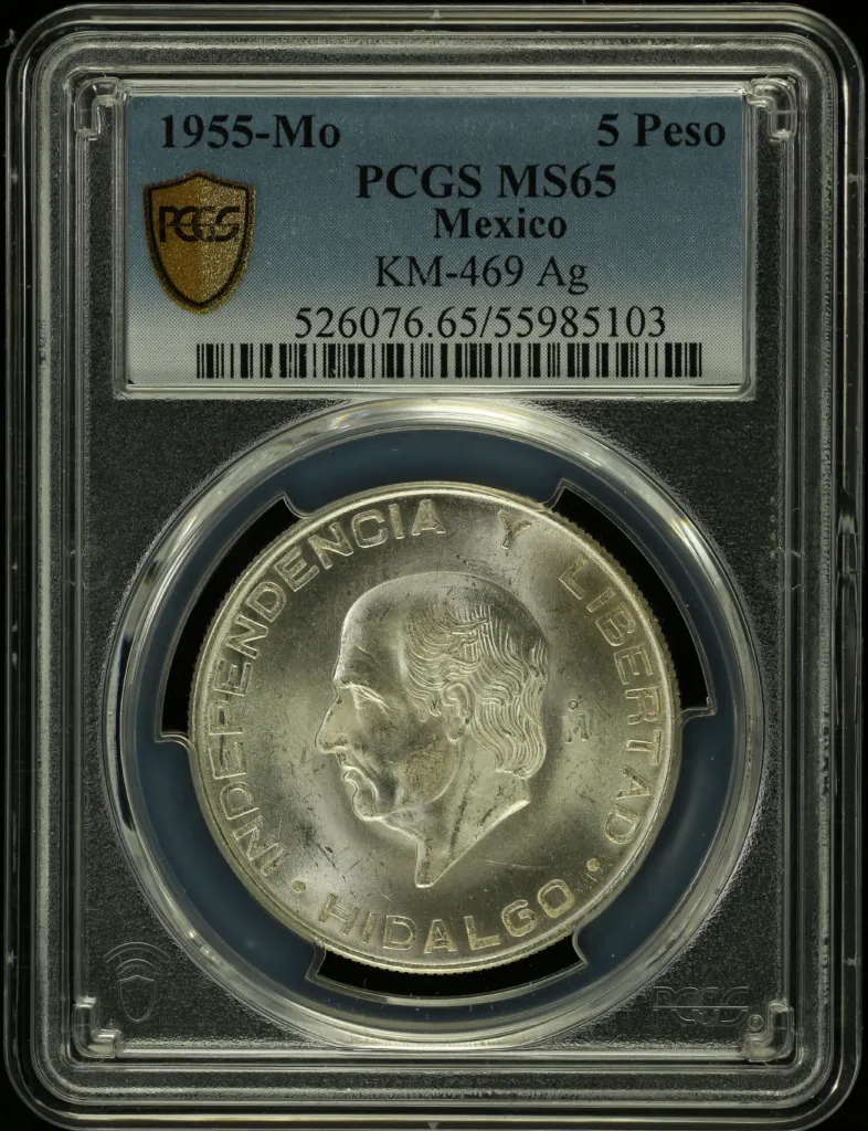 Modern Silver & Minors 5 Peso 1955 Mo KM-469 PCGS MS65 0158320