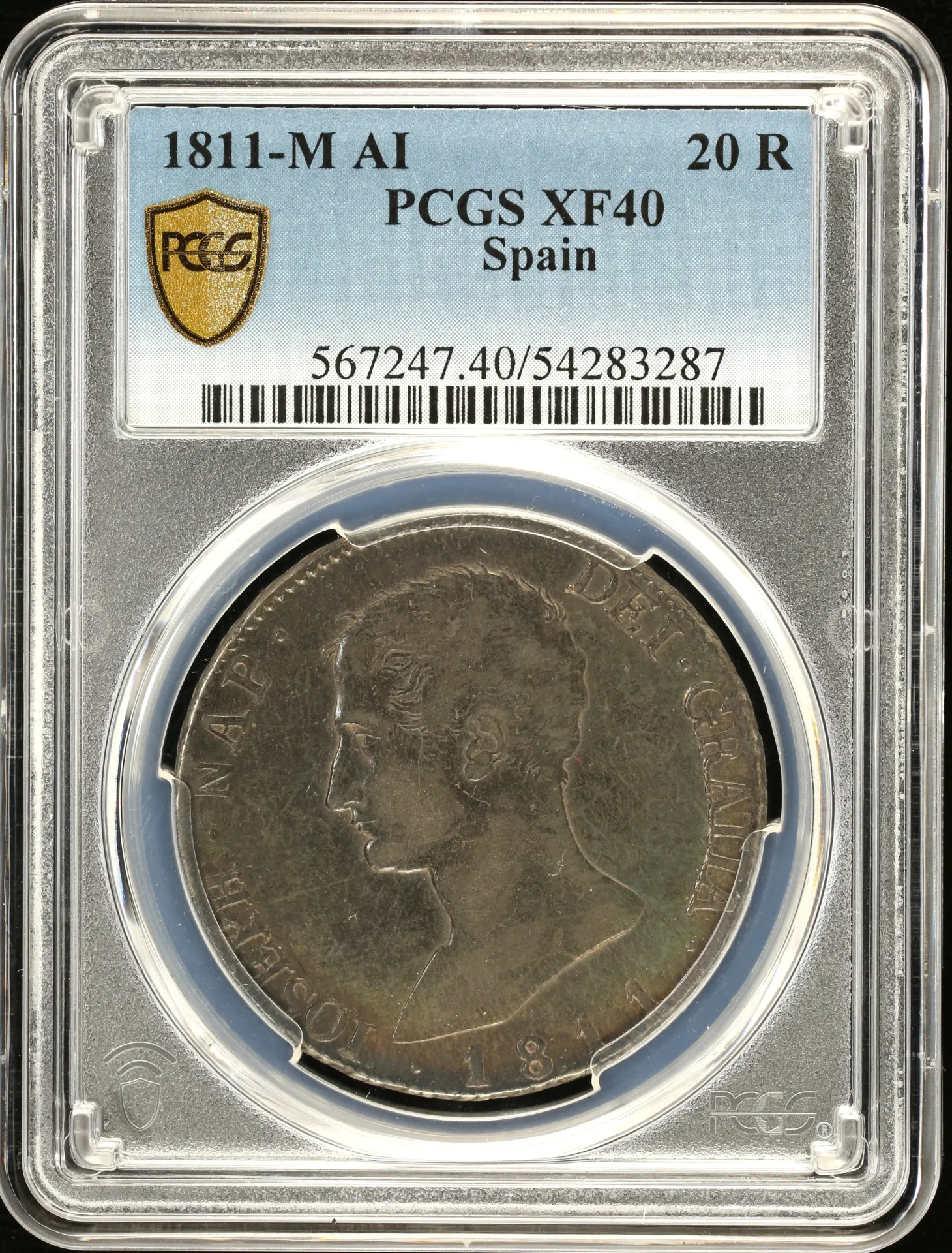 Spain 20 Reales 1811 M AI PCGS XF40 0158084