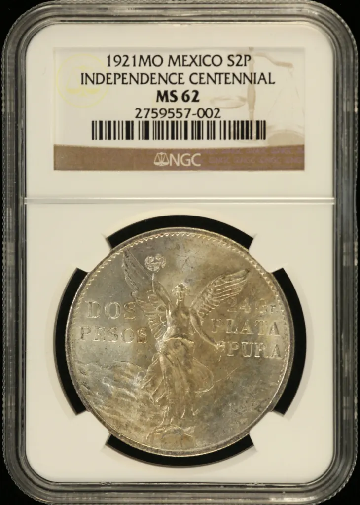 Modern Silver & Minors 2 Peso 1921 Mo NGC MS62 0159027