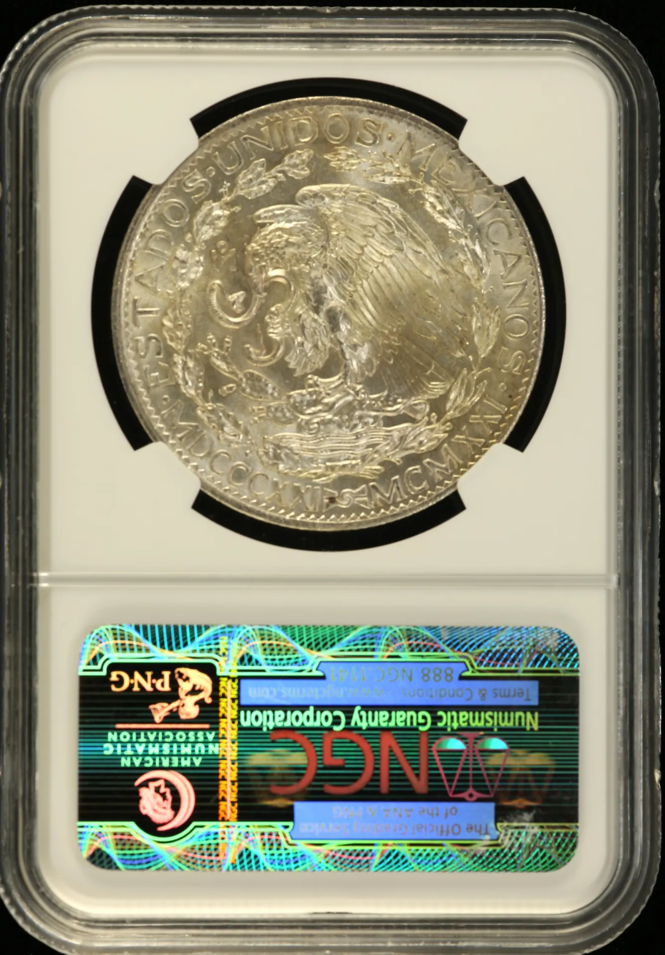 2 Peso Mexican Coins Modern Silver & Minors Modern Silver & Minors 2 Peso 1921 Mo NGC MS62 0159027 Modern Silver & Minors 2 Peso 1921 Mo NGC MS62 0159027Modern Silver & Minors 2 Peso 1921 Mo NGC MS62 0159027 - Image 2