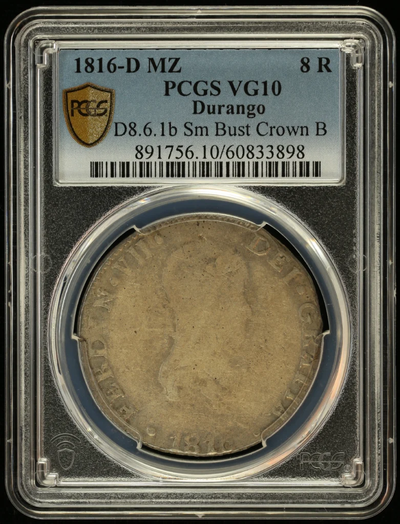 War For Independence 8 Reales 1816 D MZ PCGS VG10 0158061