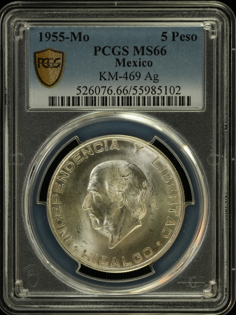 Modern Silver & Minors 5 Peso 1955 Mo KM-469 PCGS MS66 0158324