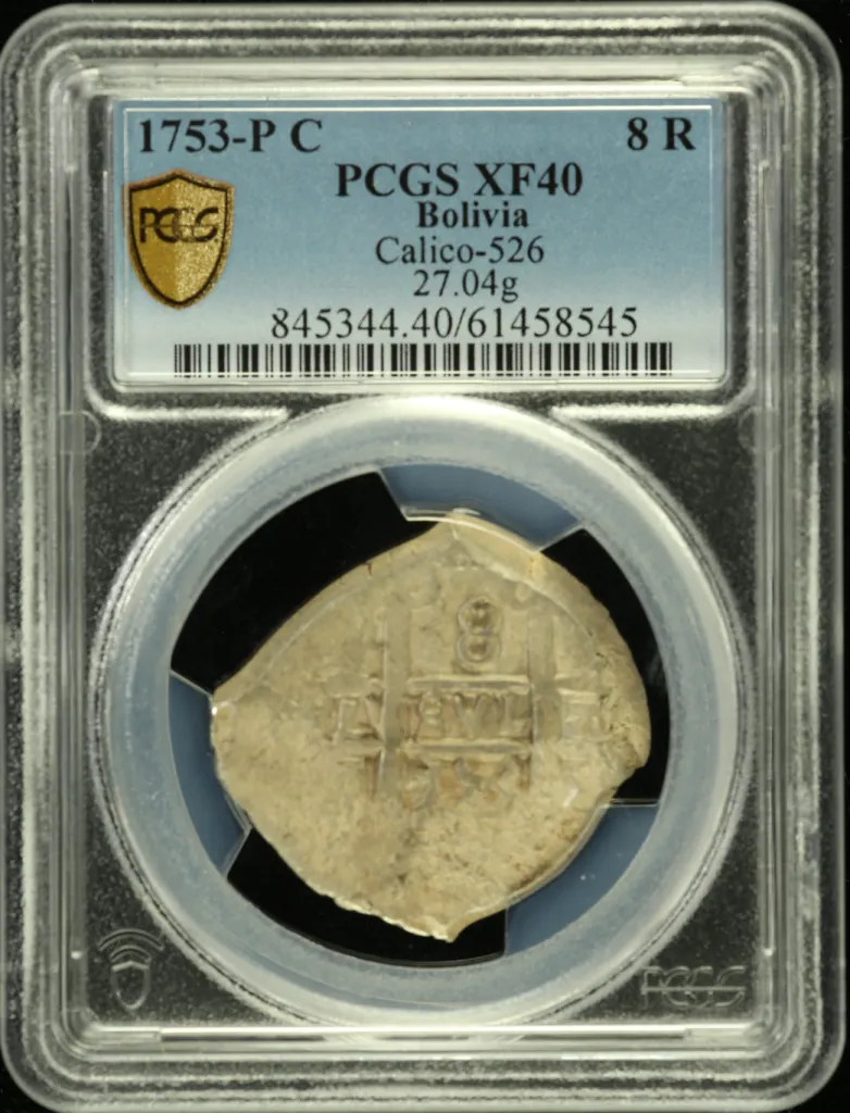 Bolivia 8 Reales 1753 P C Calico-526 PCGS XF40 0158561