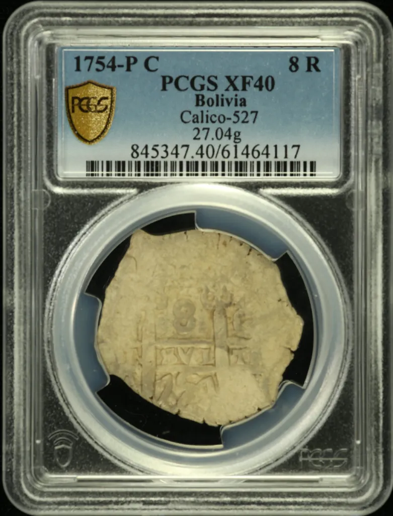 Bolivia 8 Reales 1754 P C Calico-527 PCGS XF40 0158563