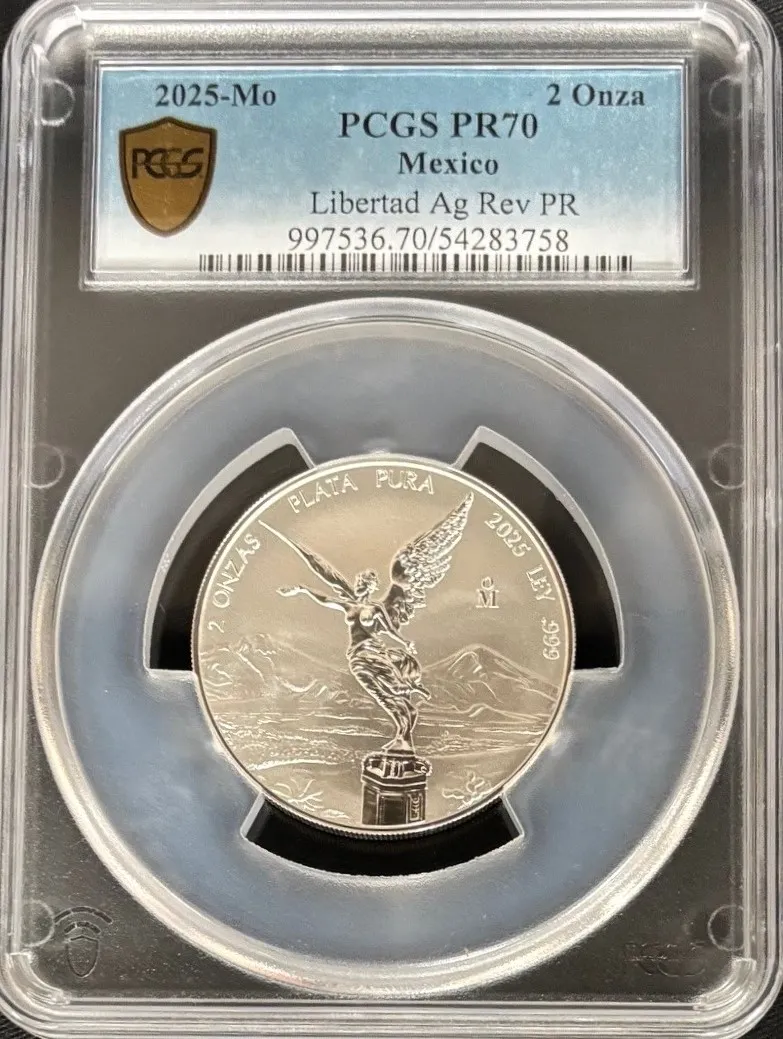 2 Onza Mexican Coins Modern Silver & Minors Modern Silver & Minors 2 Onza 2025 Mo PCGS PR70 t_00003 Modern Silver & Minors 2 Onza 2025 Mo PCGS PR70 t_00003