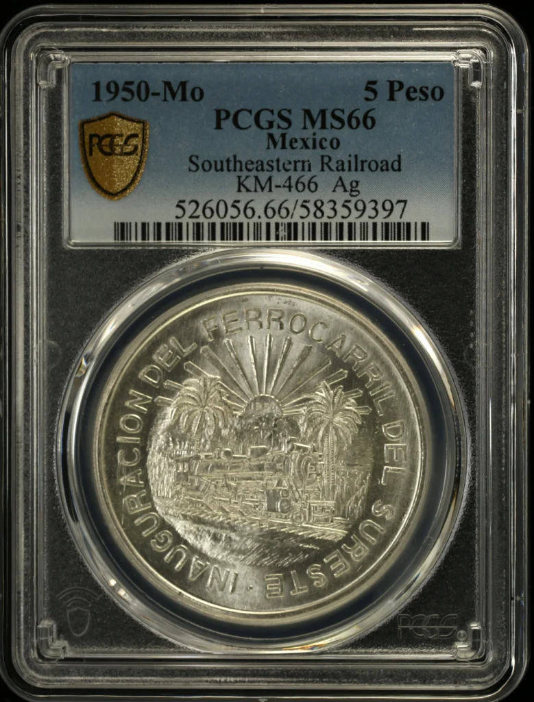 Modern Silver & Minors 5 Peso 1950 Mo PCGS MS66 KM-466 0159202