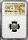 Macedonian Kings Alexander III(The Great) 336-323 BC AR Drachm NGC AU 0159208