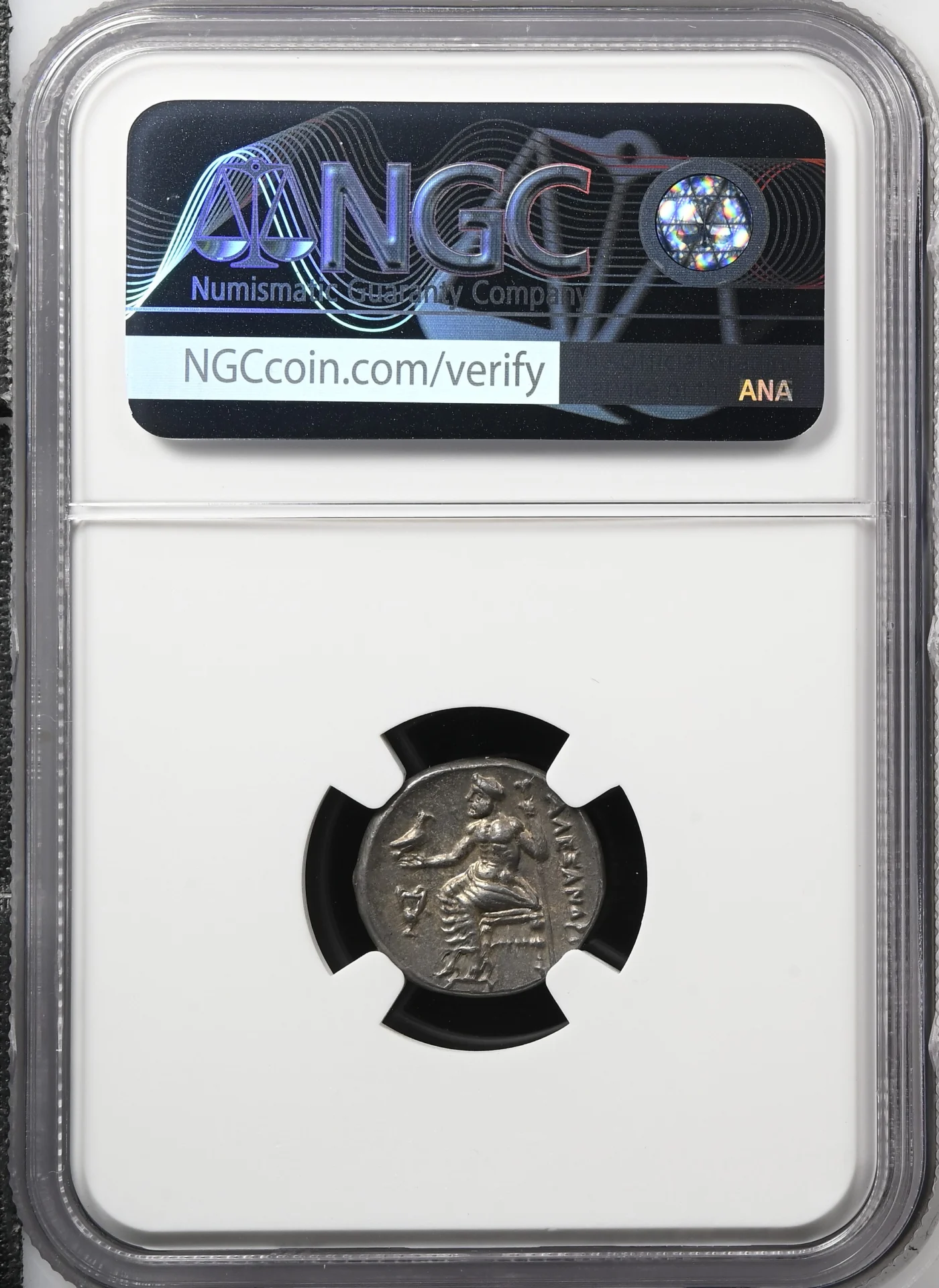 Ancient Coins Greek Macedonian Kings Macedonian Kings Alexander III(The Great) 336-323 BC AR Drachm NGC AU 0159208 Macedonian Kings Alexander III(The Great) 336-323 BC AR Drachm NGC AU 0159208Macedonian Kings Alexander III(The Great) 336-323 BC AR Drachm NGC AU 0159208 - Image 2