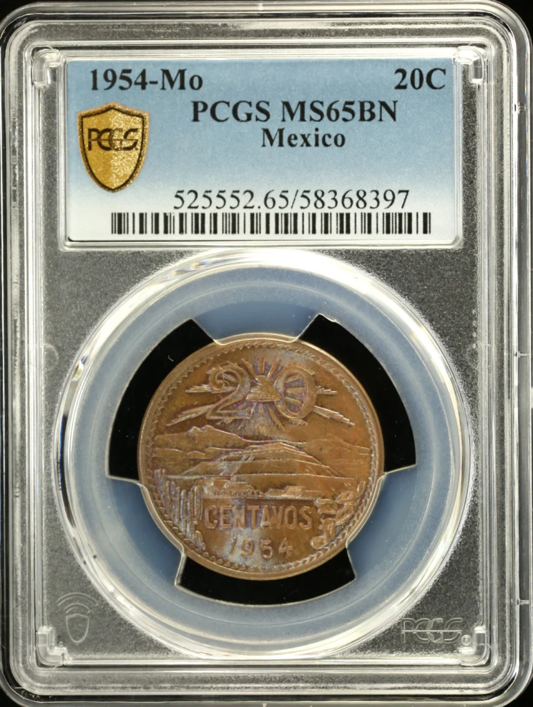 Modern Silver & Minors 20 Centavo 1954 Mo PCGS MS65BN 0159212