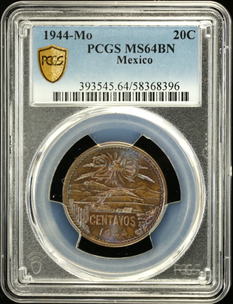 Modern Silver & Minors 20 Centavo 1944 Mo PCGS MS64BN 0159214