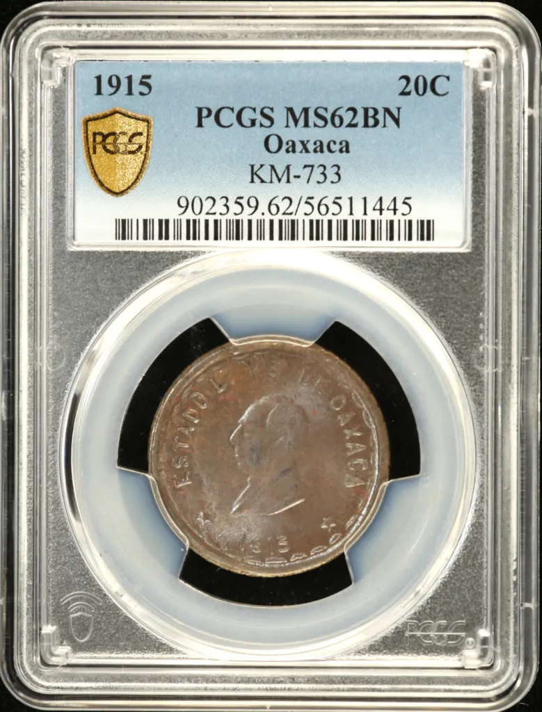 Oaxaca 20 Centavo 1915 Oaxaca KM-733 PCGS MS62BN 0159047