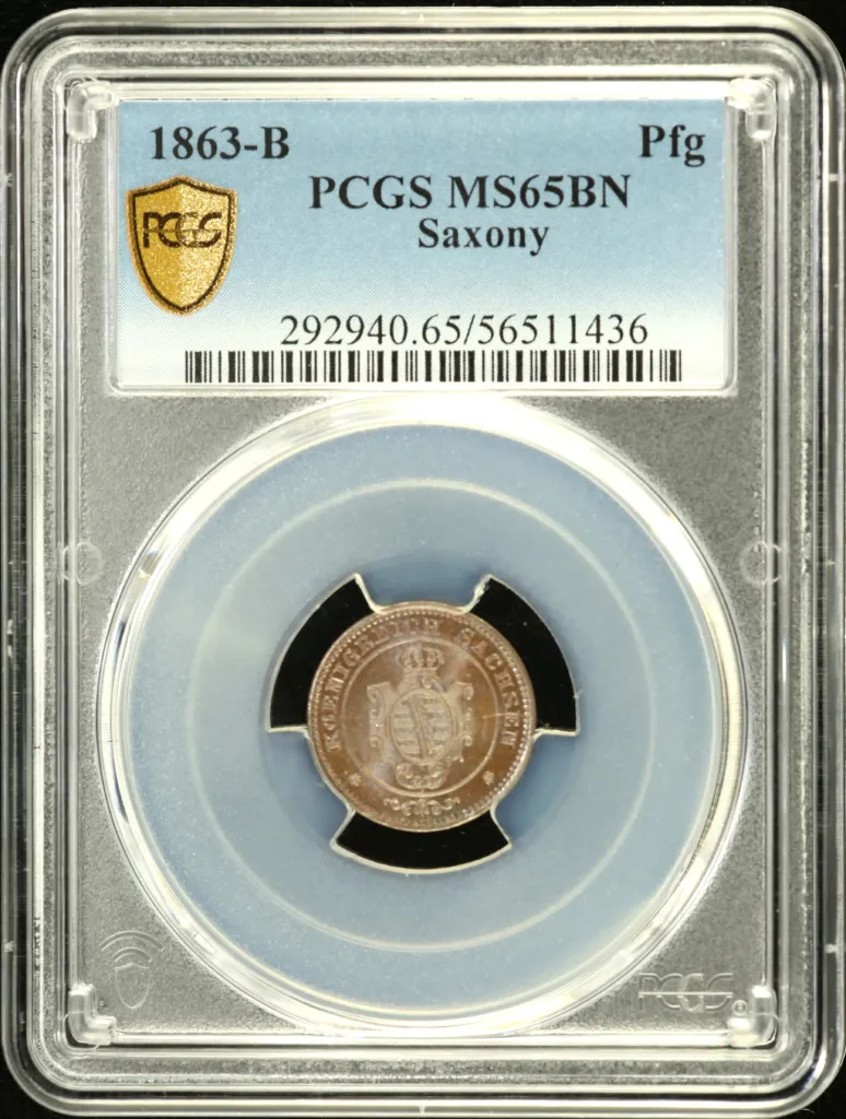 Germany Pfennig 1863 B PCGS MS65BN 0159052