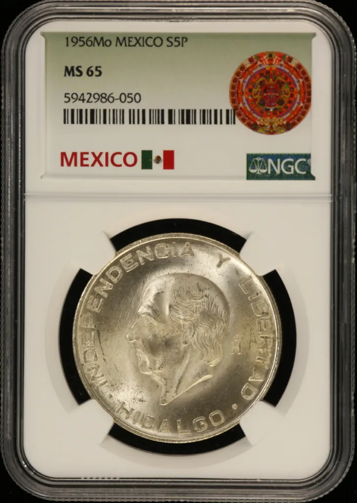 Modern Silver & Minors 5 Peso 1956 Mo NGC MS65 0159034