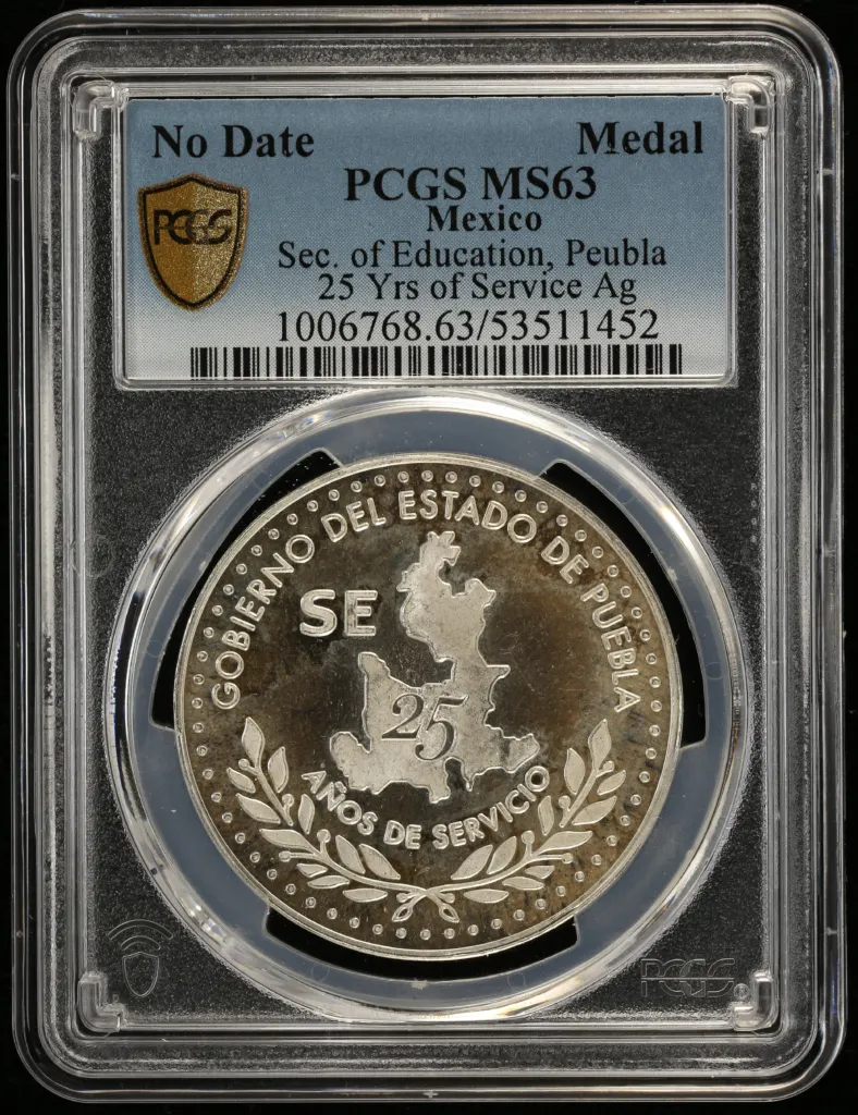 Medals & Tokens Secretary of Education - Francisco VIlla  Silver Medal Mo PCGS MS63 0160025