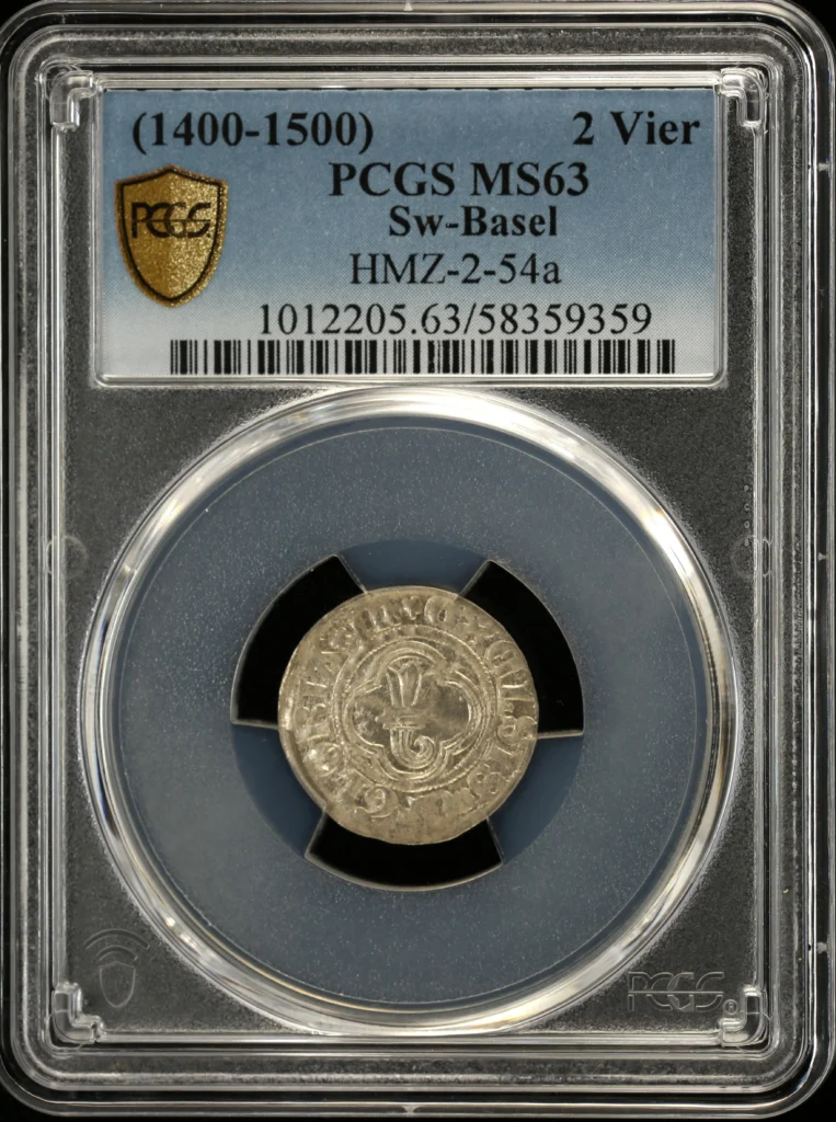 Switzerland 2 Vierer (1400-1500) Basel PCGS MS63 0159196