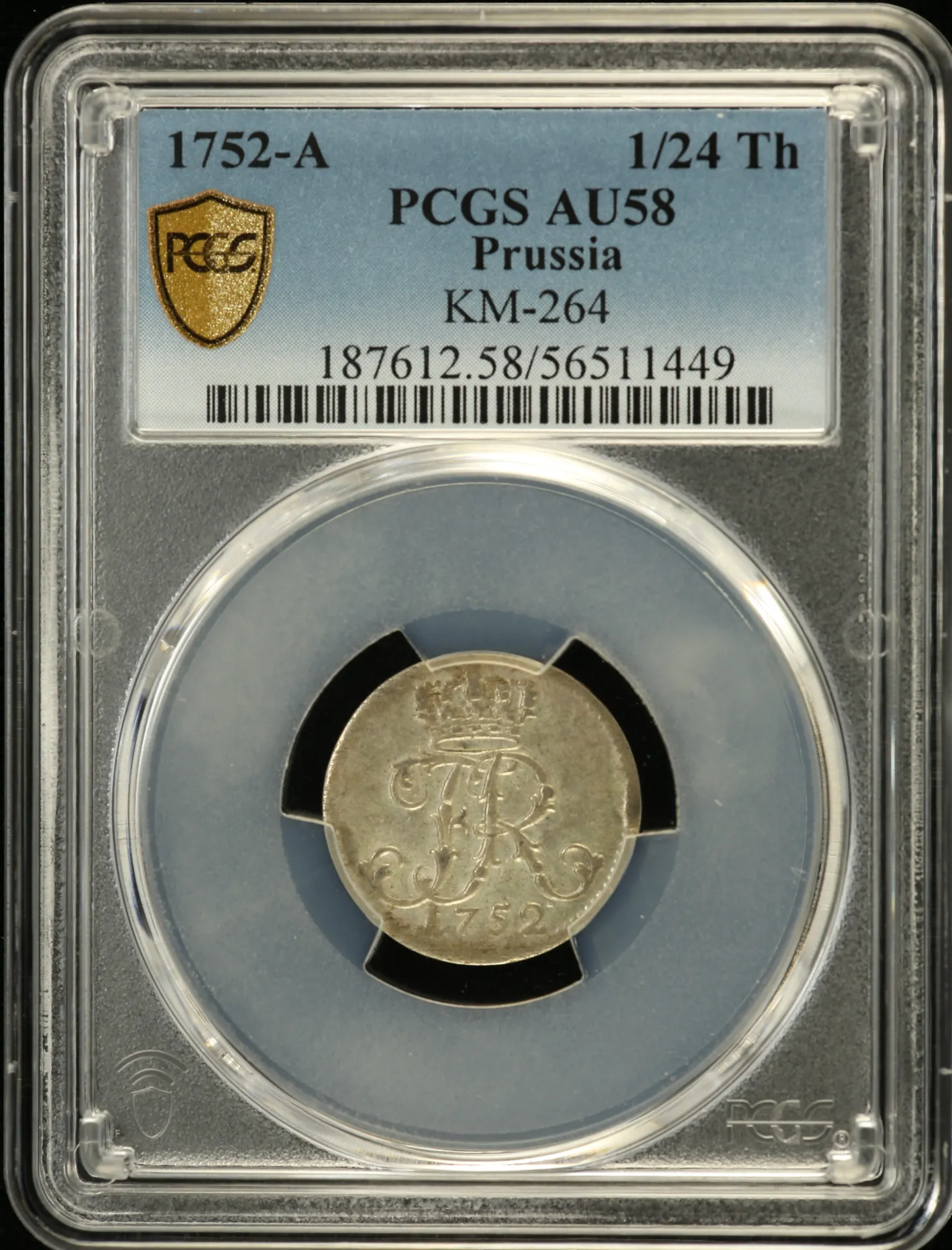 Germany 1/24 Thaler 1752 A KM-264 PCGS AU58 0159032