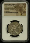 Ancient Coins Greek Thrace Thrace Lysimachus 305-281 BC AR Tetradrachm NGC Ch XF 0159224 Thrace Lysimachus 305-281 BC AR Tetradrachm NGC Ch XF 0159224