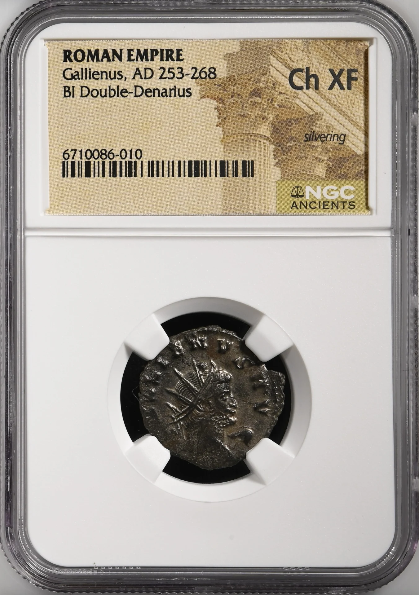 Ancient Coins Roman Imperial Roman Imperial Gallienus 253-268 AD BI Double-Denarius NGC Ch XF 0160532 Roman Imperial Gallienus 253-268 AD BI Double-Denarius NGC Ch XF 0160532