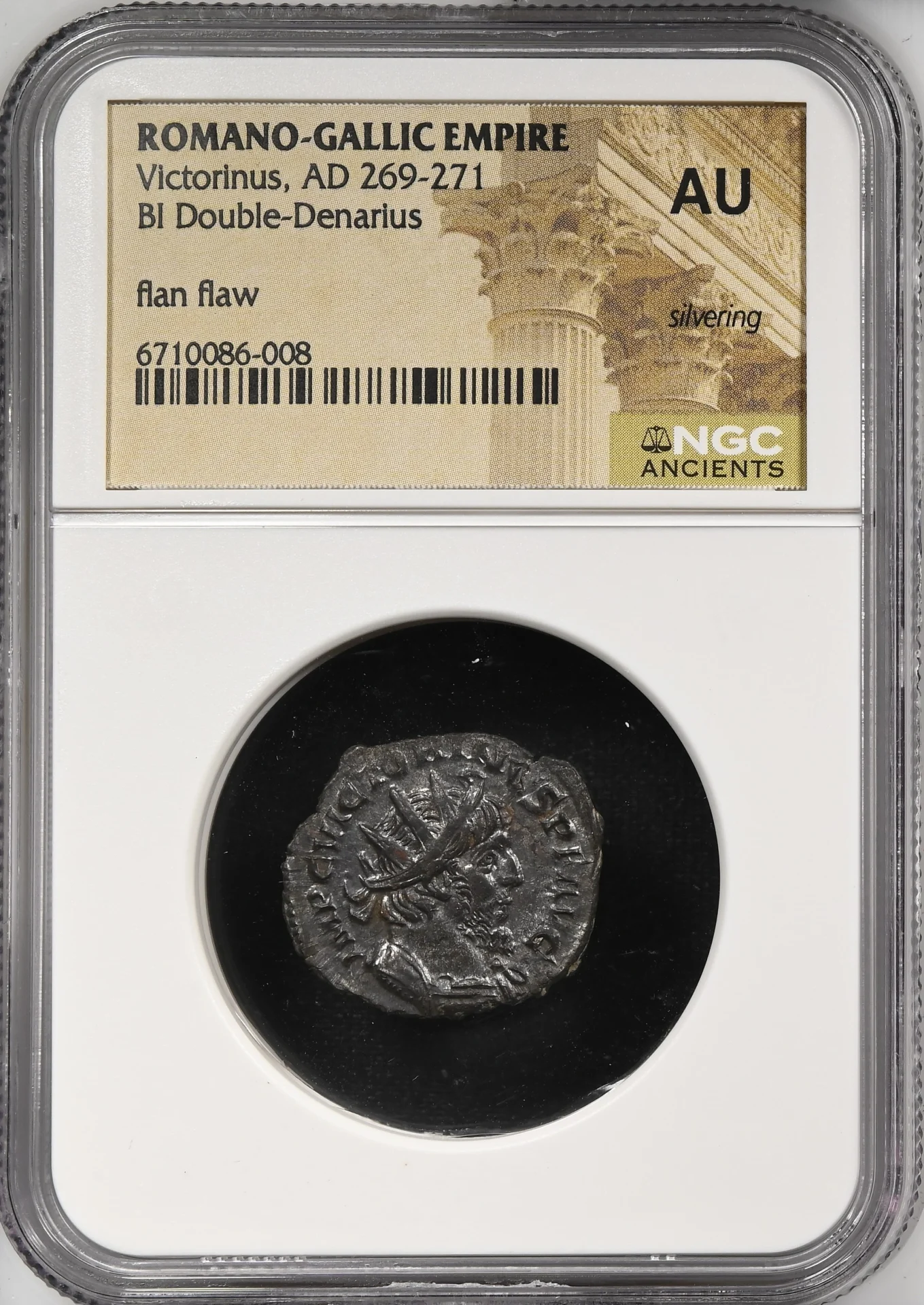 Ancient Coins Roman Imperatorial Roman Imperatorial Victorinus 269-271 AD BI Double-Denarius NGC AU 0160543 Roman Imperatorial Victorinus 269-271 AD BI Double-Denarius NGC AU 0160543