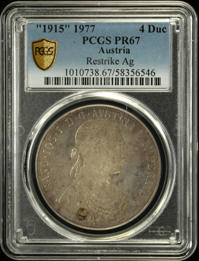 Austria 4 Ducat (1915) 1977 Restrike PCGS PR67 0160918