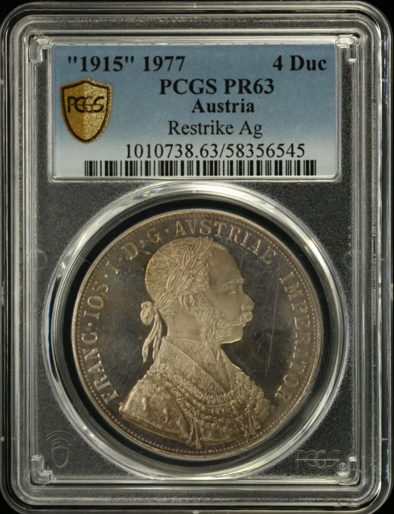 Austria 4 Ducat (1915) 1977   Restrike PCGS PR63 0160919