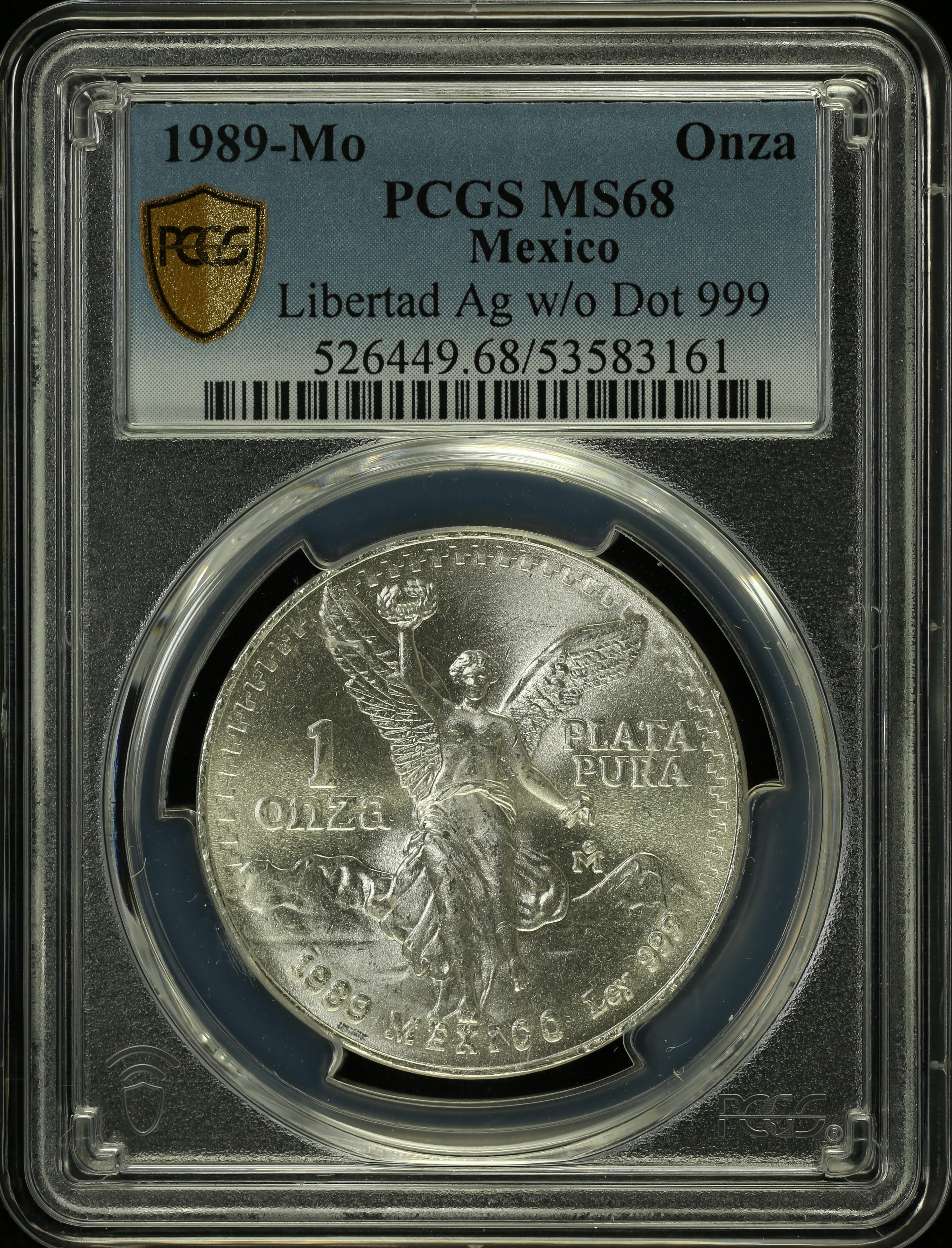 Modern Silver & Minors Onza 1989 Mo PCGS MS68 0160338 | World
