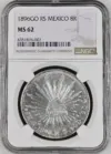 Guanajuato Mexican Coins Republic 8 Reales Guanajuato 8 Reales 1896 Go RS NGC MS62 0160553 Guanajuato 8 Reales 1896 Go RS NGC MS62 0160553