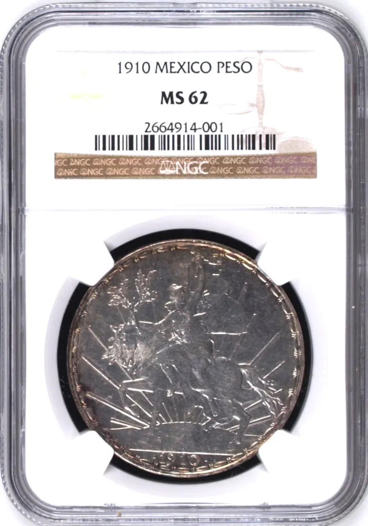 Modern Silver & Minors Peso 1910 NGC MS62 0160554