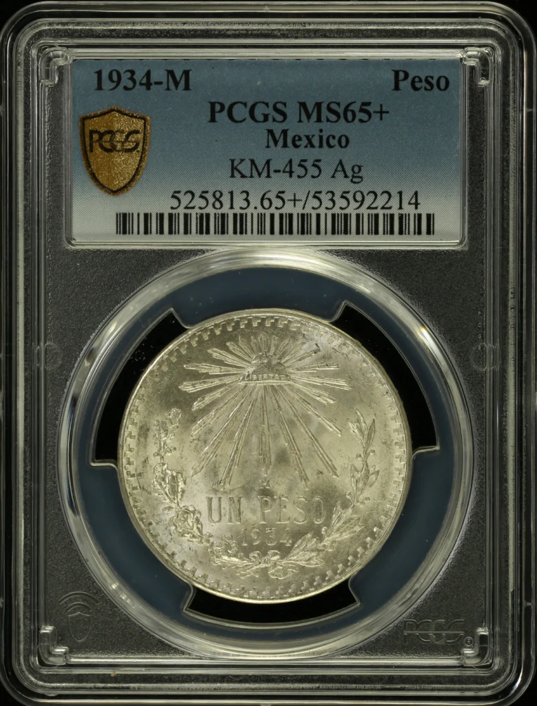Modern Silver & Minors Peso 1934 M KM-455 PCGS MS65+ 0160889