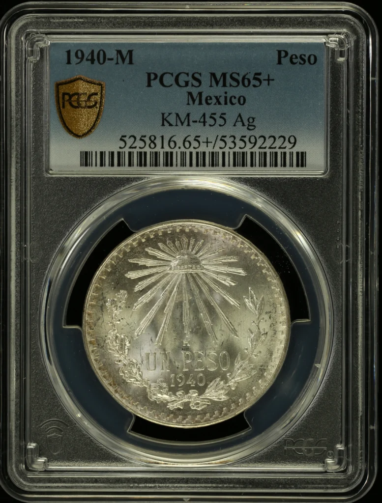 Modern Silver & Minors Peso 1940 M KM-455 PCGS MS65+ 0160895