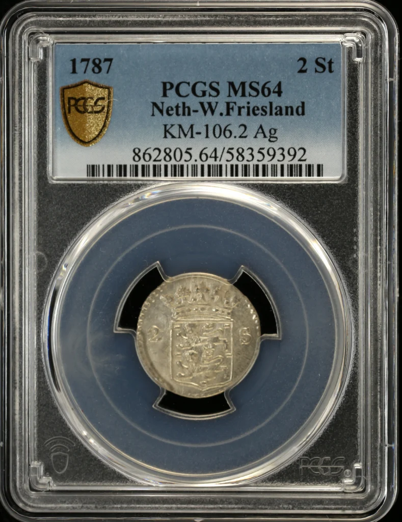 Netherlands 2 Stuivers 1787 West Friesland PCGS MS64 KM-106.2 0160931