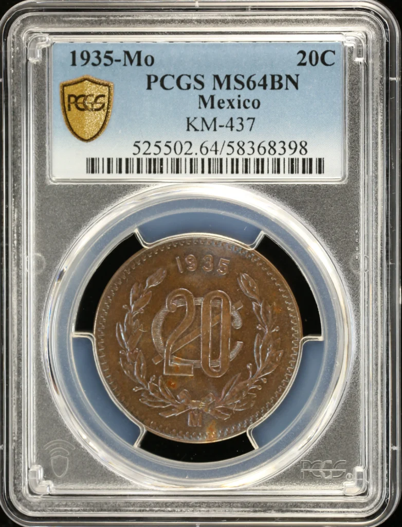 Modern Silver & Minors 20 Centavo 1935 Mo PCGS MS64BN KM-437 0160524