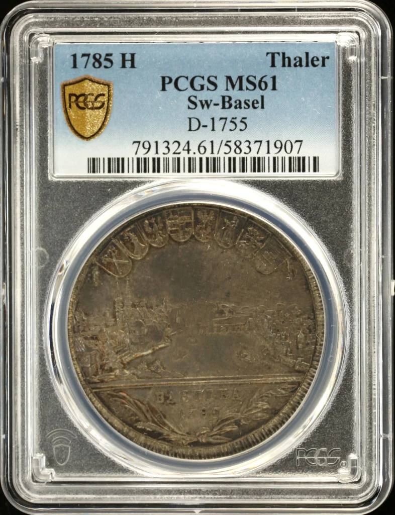 Switzerland City View Taler 1785 Basel H D-1755 PCGS MS61 0160545