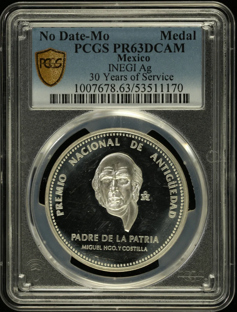 Medals & Tokens 30 Years of Service INEGI Medal Mo PCGS PR63DCAM 0160656