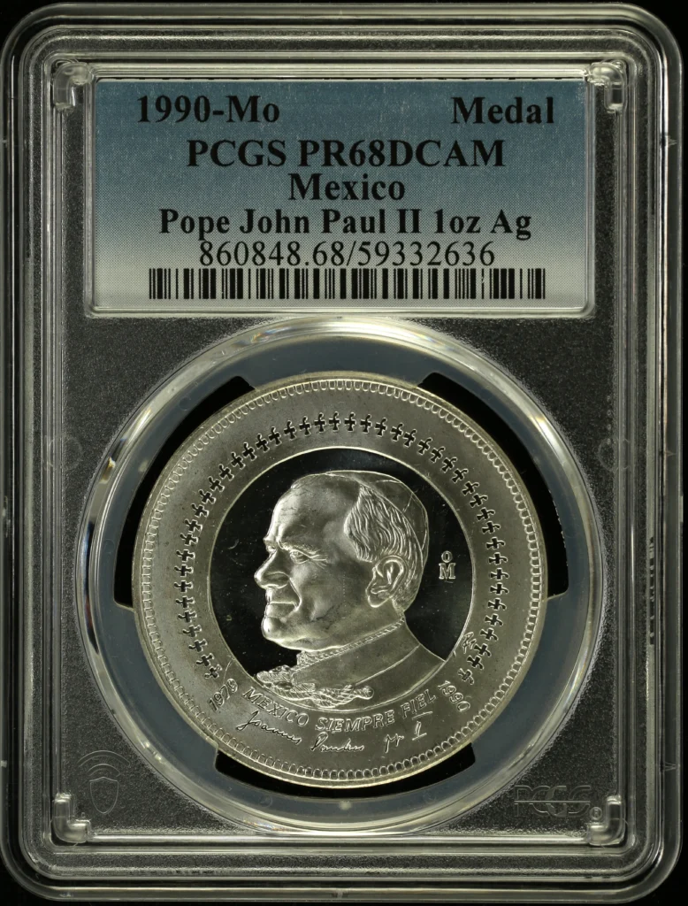 Medals & Tokens Pope John Paul II 1oz Silver Medal 1990 Mo PCGS PR68DCAM 0161033