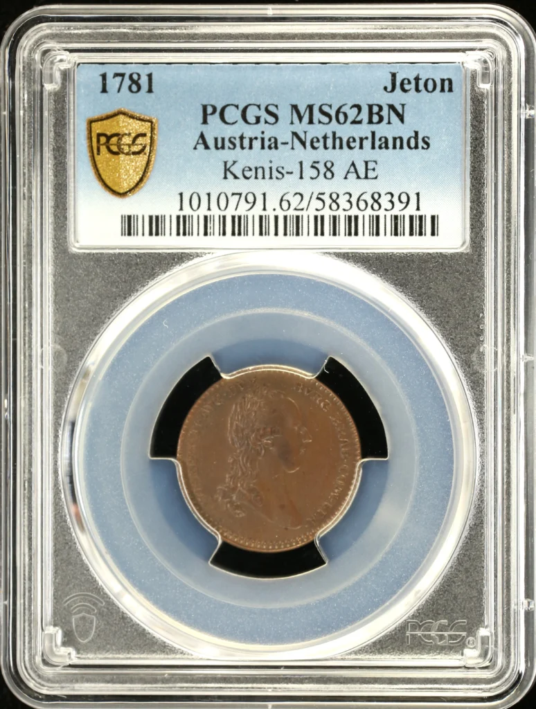 Austria Netherlands Jeton 1781 PCGS MS62BN 0160920