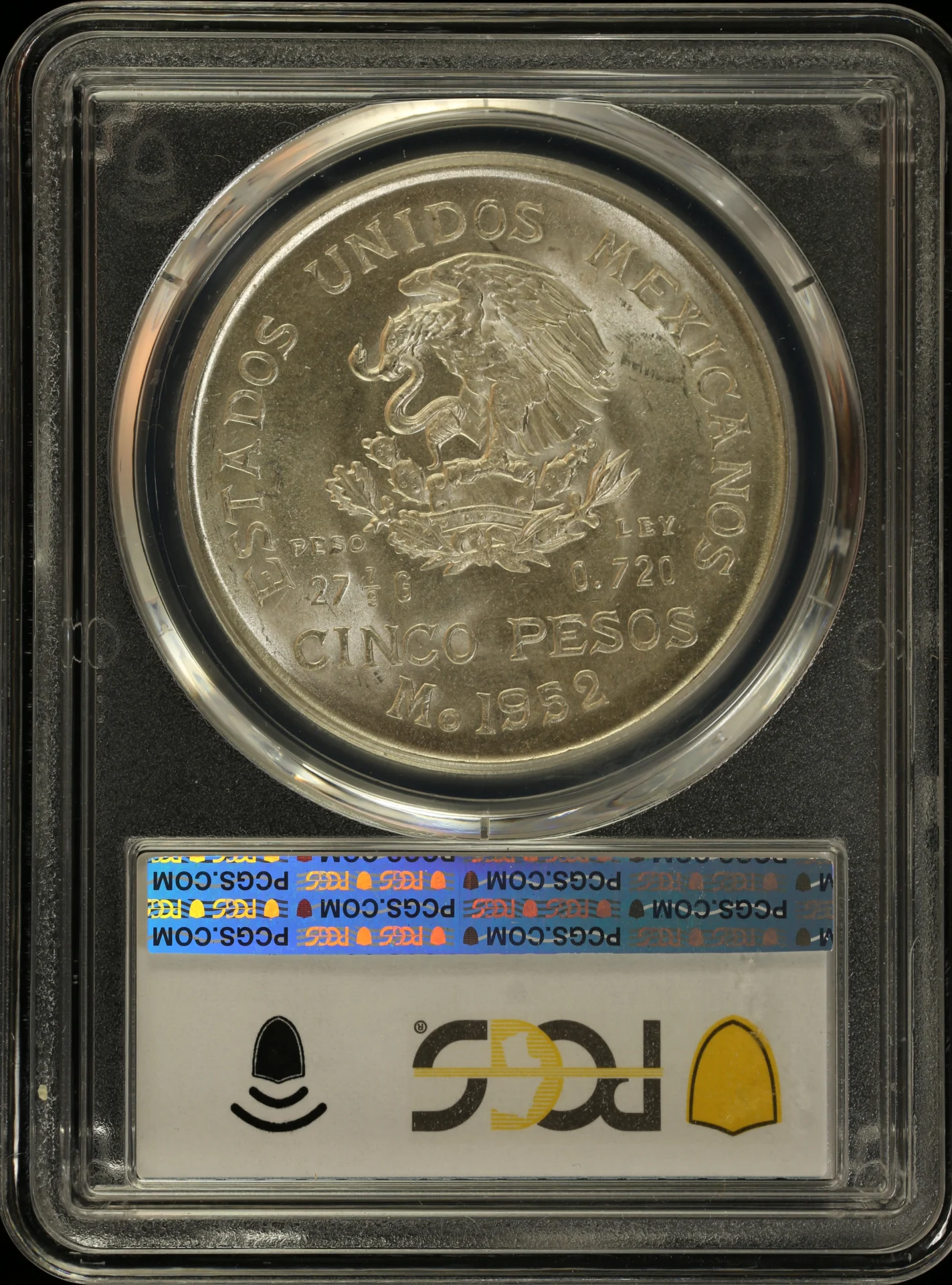 5 Peso Mexican Coins Modern Silver & Minors Modern Silver & Minors 5 Peso 1952 Mo KM-467 PCGS MS65 0160741 Modern Silver & Minors 5 Peso 1952 Mo KM-467 PCGS MS65 0160741Modern Silver & Minors 5 Peso 1952 Mo KM-467 PCGS MS65 0160741 - Image 2