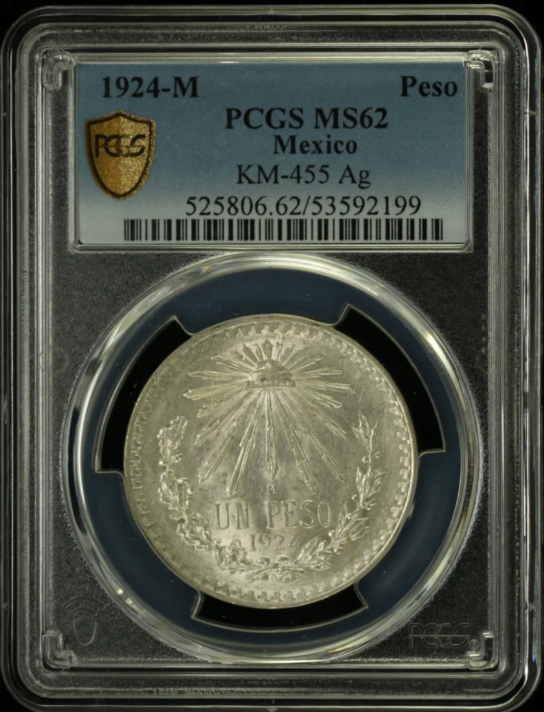 Modern Silver & Minors Peso 1924 M KM-455 PCGS MS62 0160872