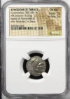 Thracian Kings & Dynasts Lysimachus 305-281 BC AR Drachm NGC Ch AU 0161475