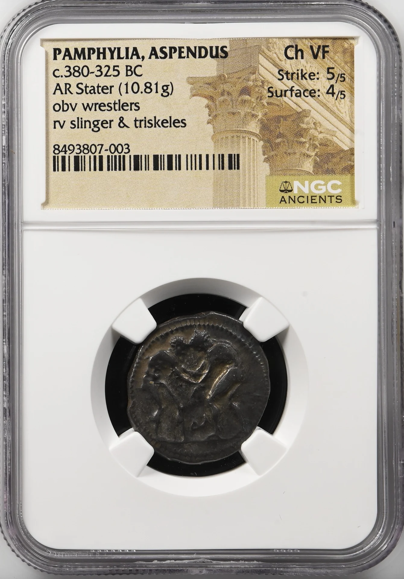 Ancient Coins Greek Pamphylia Pamphylia c.380-325 BC AR Stater NGC Ch VF 0161484 Pamphylia c.380-325 BC AR Stater NGC Ch VF 0161484Pamphylia c.380-325 BC AR Stater NGC Ch VF 0161484