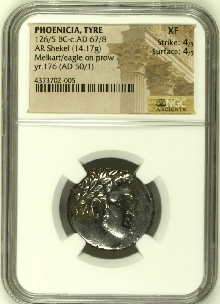 Phoenicia Tyre AR Shekel NGC XF 0161577