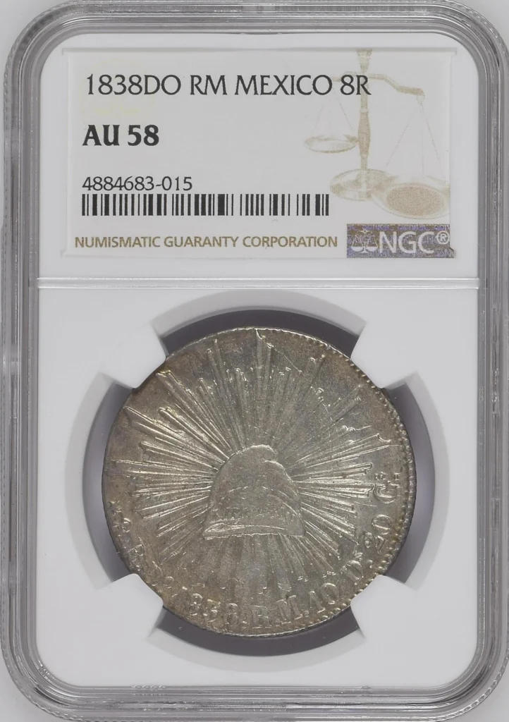 Durango 8 Reales 1838 Do RM NGC AU58 0161622