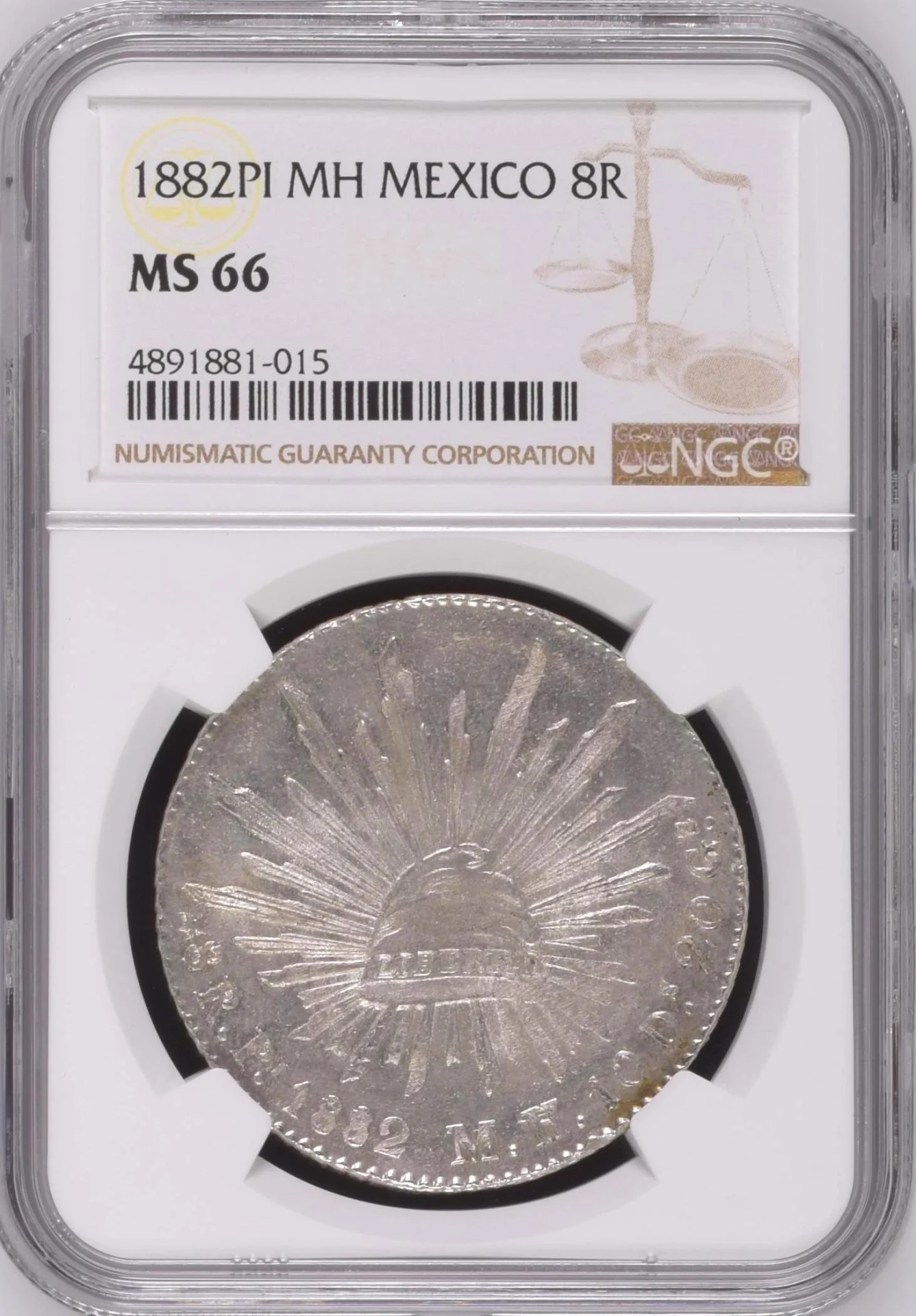 Potosi 8 Reales 1882 Pi MH NGC MS66 0161624