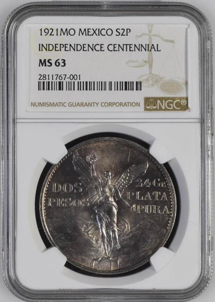 Modern Silver & Minors 2 Peso 1921 Mo NGC MS63 0161625