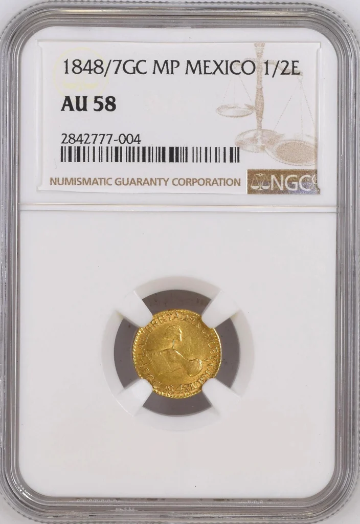 Modern Gold 1/2 Escudo 1848/7 Gc MP NGC AU58 0161626