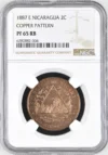 Nicaragua 2 Centavo 1887 E NGC PF65RB 0161632